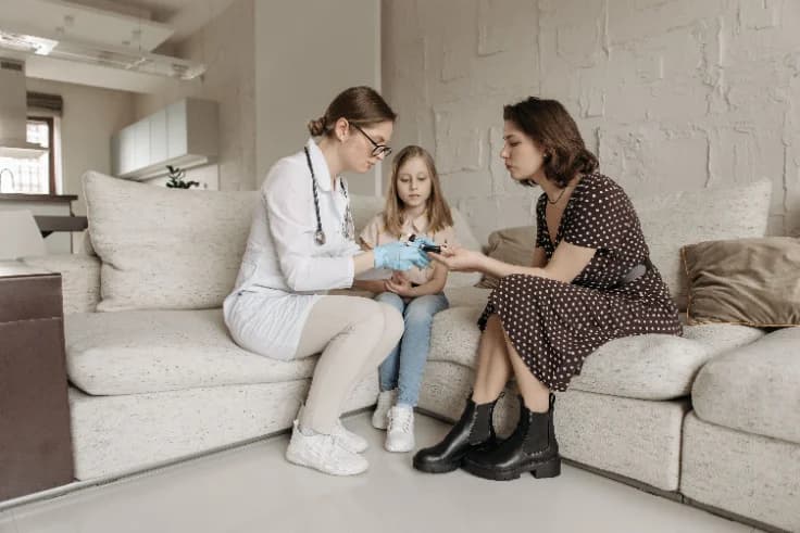 Members of a home care agency team together